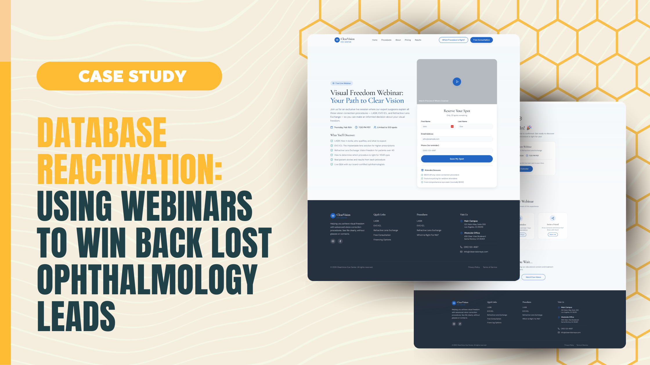 Case study: how ClearVision Eye Center used a live webinar funnel to reactivate lost ophthalmology leads and book LASIK and EVO ICL consultations