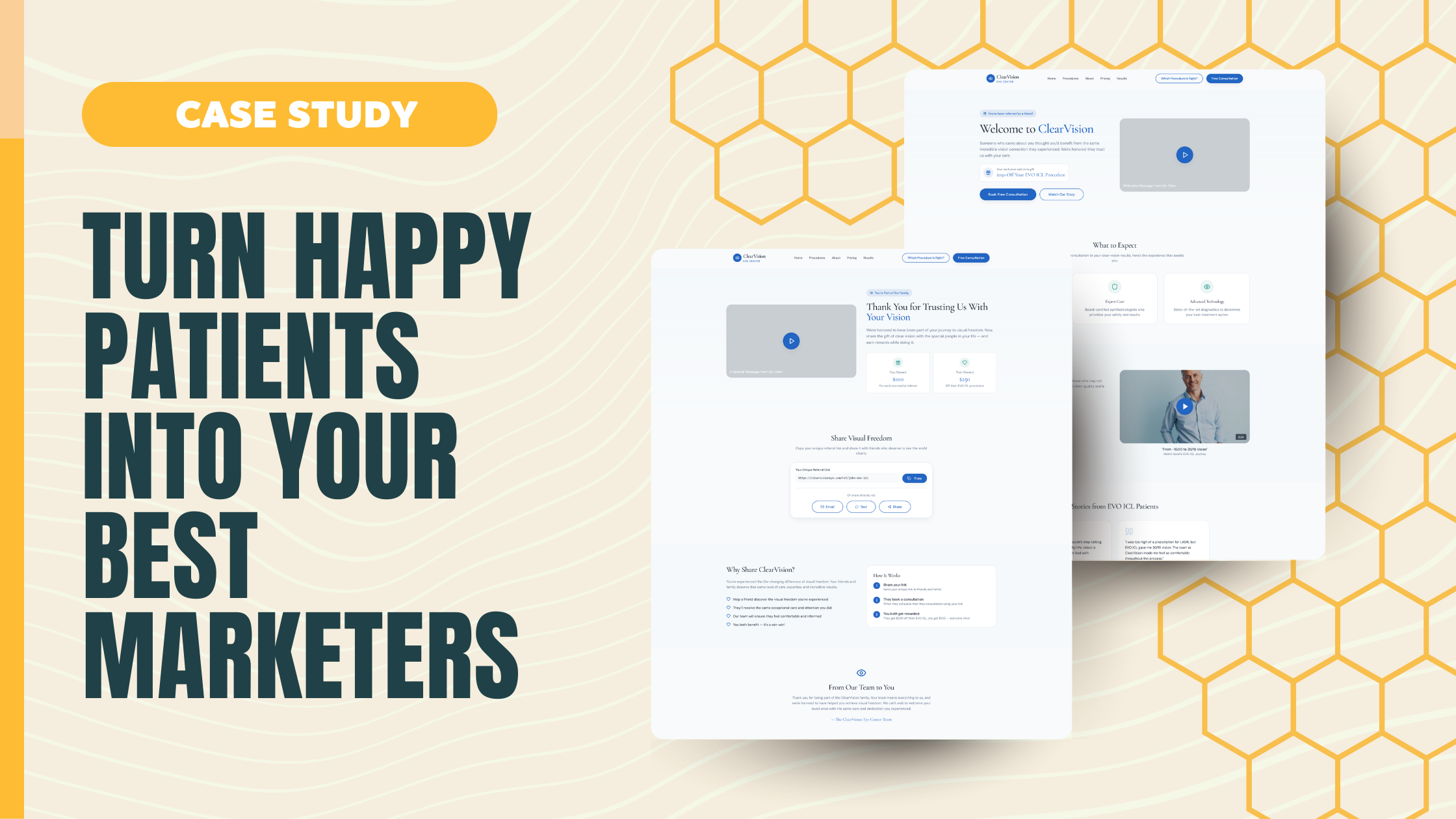 Case study: how ClearVision Eye Center turned post-procedure patients into active referral sources using an automated advocacy and share funnel