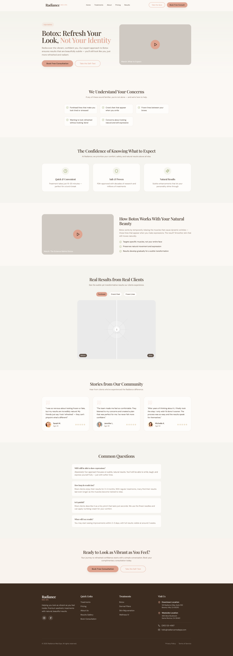 botox cold traffic landing page